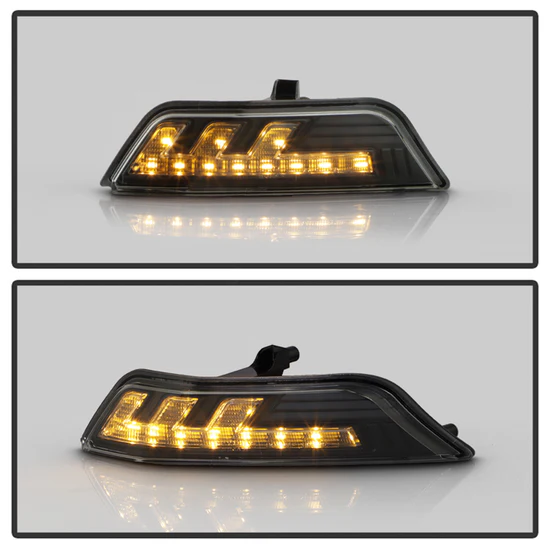 Fits ( Spyder Apex ) Ford Mustang 2015 - 2017 High-Power LED Module (High And Low Beam) Equipped Headlights With Bumper Lights - Greeting Lights - Sequential LED Turn Signal - LED Clear Light Bar Parking Lights - Black - Image 5