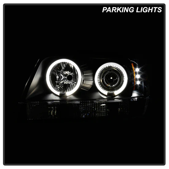 Fits ( Spyder Signature ) Jeep Grand Cherokee 99-04 Projector Headlights - LED Halo - LED ( Replaceable LEDs ) - Black - High 9005 (Not Included) - Low 9006 (Not Included) - Image 5