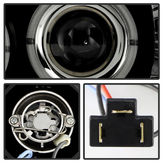 Fits ( Spyder Signature ) Toyota Tacoma 05-11 Projector Headlights - LED Halo - LED ( Replaceable LEDs ) - Black Smoke - High H1 (Included) - Low H1 (Included) - Image 7