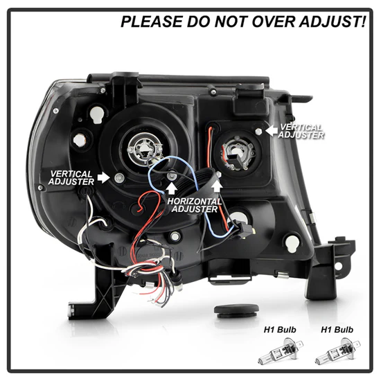Fits ( Spyder Signature ) Toyota Tacoma 05-11 Projector Headlights - LED Halo - LED ( Replaceable LEDs ) - Black Smoke - High H1 (Included) - Low H1 (Included) - Image 4