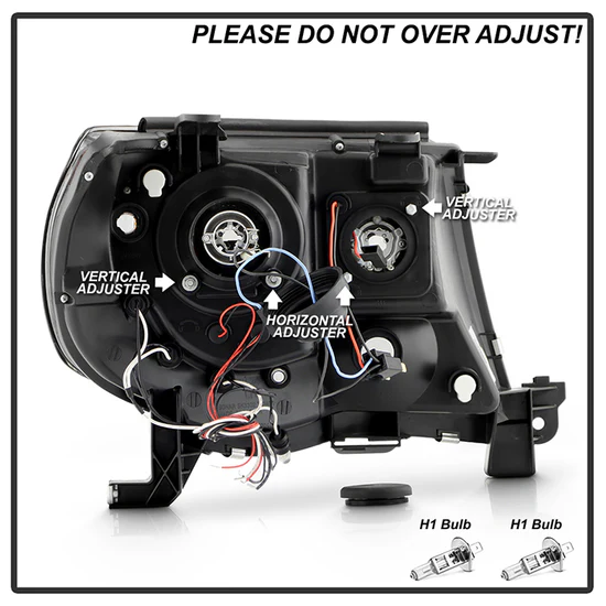 Fits ( Spyder Signature ) Toyota Tacoma 05-11 Projector Headlights - LED Halo - LED ( Replaceable LEDs ) - Smoke - High H1 (Included) - Low H1 (Included) - Image 2