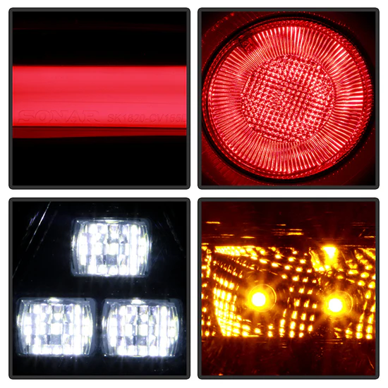 Fits ( Spyder ) Honda Civic 2016 - 2019 5 Door Hatchback Light Bar LED Tail Lights - Welcome Lights - Sequential LED Turn Signal Lights - Black Chrome - Image 7