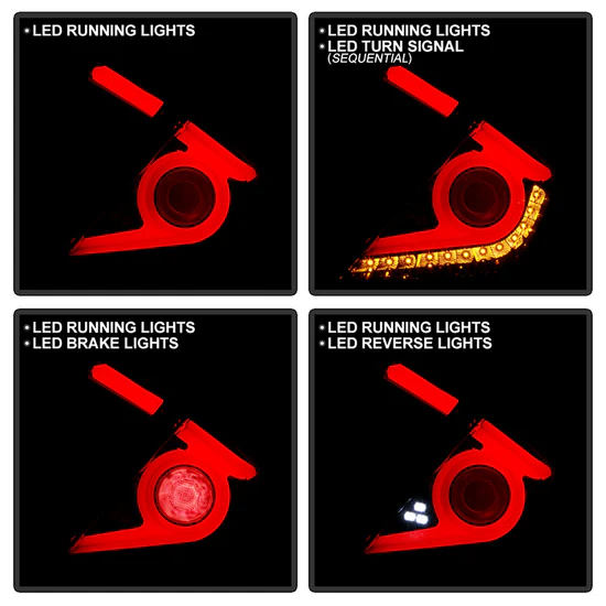 Fits ( Spyder ) Honda Civic 2016 - 2019 5 Door Hatchback Light Bar LED Tail Lights - Welcome Lights - Sequential LED Turn Signal Lights - Black Chrome - Image 6