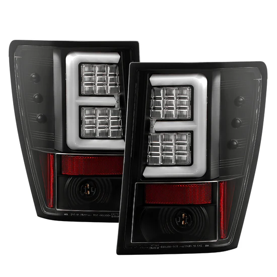 Fits Jeep Grand Cherokee 05-06 Version 2 Light Bar LED Tail Lights - Black