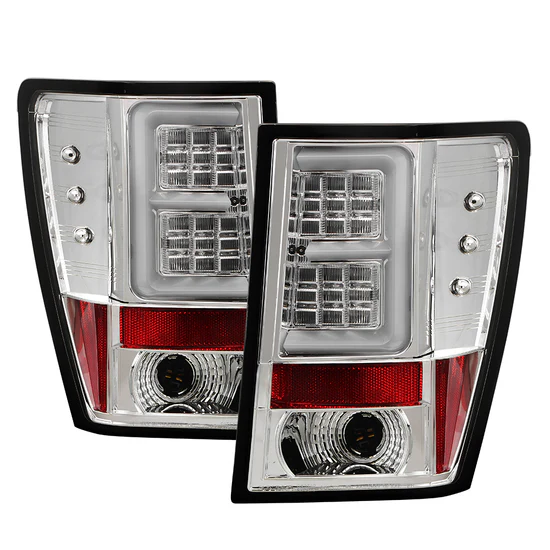 Fits Jeep Grand Cherokee 05-06 Version 2 Light Bar LED Tail Lights - Chrome