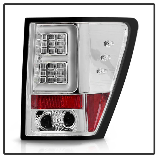 Fits Jeep Grand Cherokee 05-06 Version 2 Light Bar LED Tail Lights - Chrome - Image 2