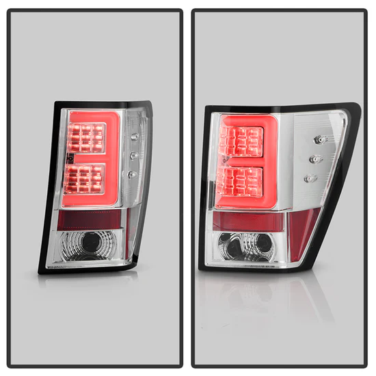 Fits Jeep Grand Cherokee 05-06 Version 2 Light Bar LED Tail Lights - Chrome - Image 4