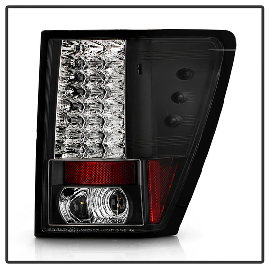 Fits Jeep Grand Cherokee 07-10 LED Tail Lights - Black - Image 2