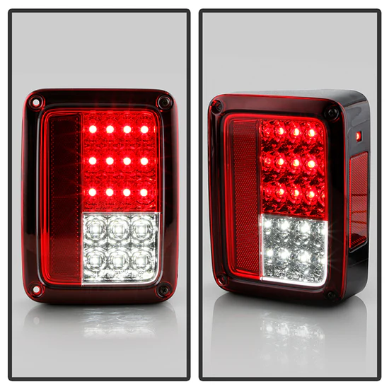 Fits Jeep Wrangler (JK JKU) 07-18 LED Tail Lights - Red Clear - Image 5