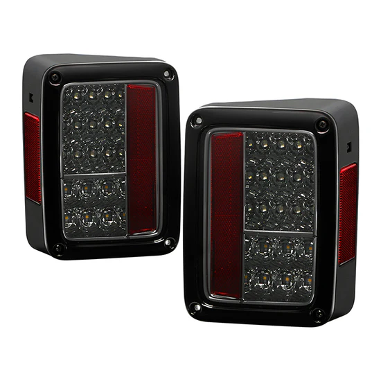 Fits Jeep Wrangler (JK JKU) 07-18 LED Tail Lights - Smoke