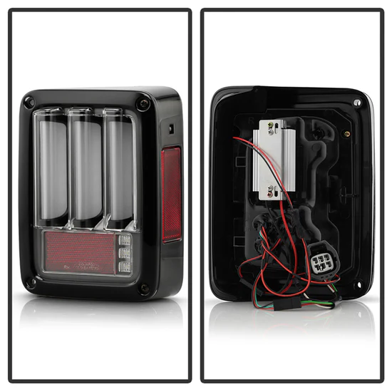 Fits Jeep Wrangler (JK JKU) 07-18 Version 2 Light Bar Sequential Turn Signal LED Tail Lights - Black - Image 2