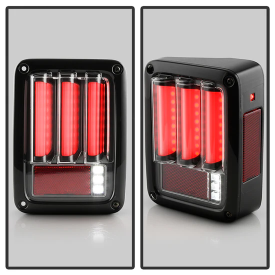 Fits Jeep Wrangler (JK JKU) 07-18 Version 2 Light Bar Sequential Turn Signal LED Tail Lights - Black - Image 5