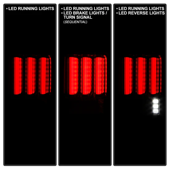 Fits Jeep Wrangler (JK JKU) 07-18 Version 2 Light Bar Sequential Turn Signal LED Tail Lights - Black - Image 8