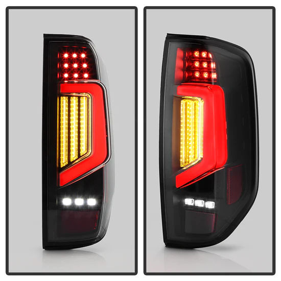 Fits ( Spyder Apex ) Nissan Frontier 2005-2021 LED Tail Lights - LED Clear Light Bar Parking Lights - Greeting Light - Brake Lights: LED - Parking Lights: LED - Turn Signal Lights - LED - Reverse Lights: LED - Black - Image 9