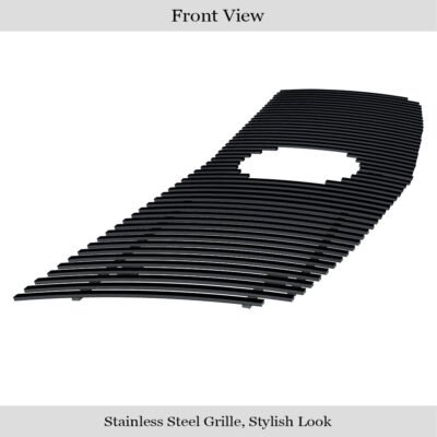 Fits 2002-2006 Cadillac Escalade With Logo Show/2002-2006 Cadillac Escalade EXT With Logo Show/2002-2006 Cadillac Escalade ESV With Logo Show Main Upper Black Stainless Steel Billet Grille