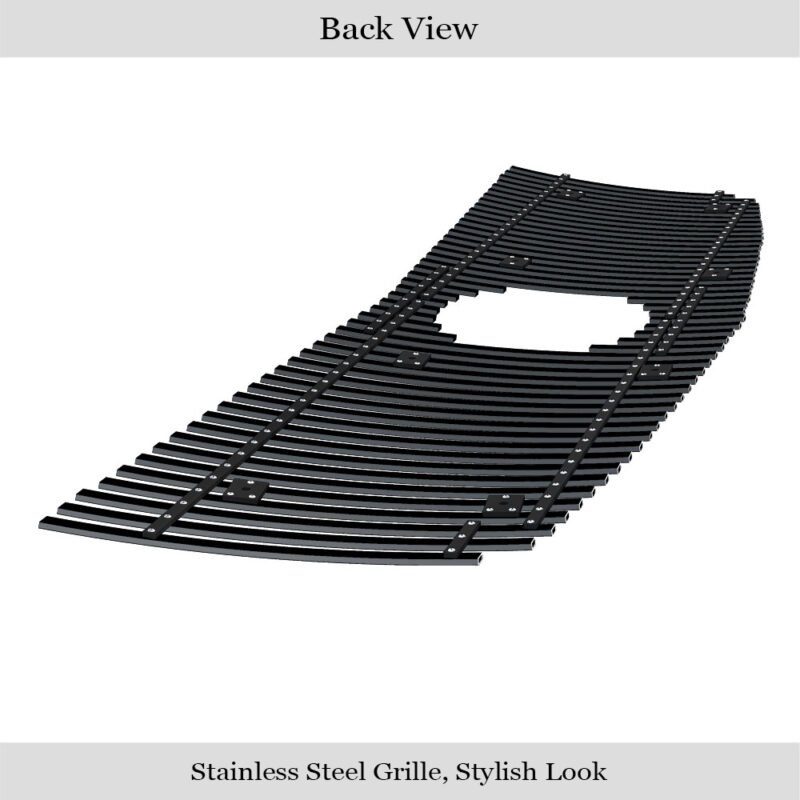 Fits 2002-2006 Cadillac Escalade With Logo Show/2002-2006 Cadillac Escalade EXT With Logo Show/2002-2006 Cadillac Escalade ESV With Logo Show Main Upper Black Stainless Steel Billet Grille - Image 2