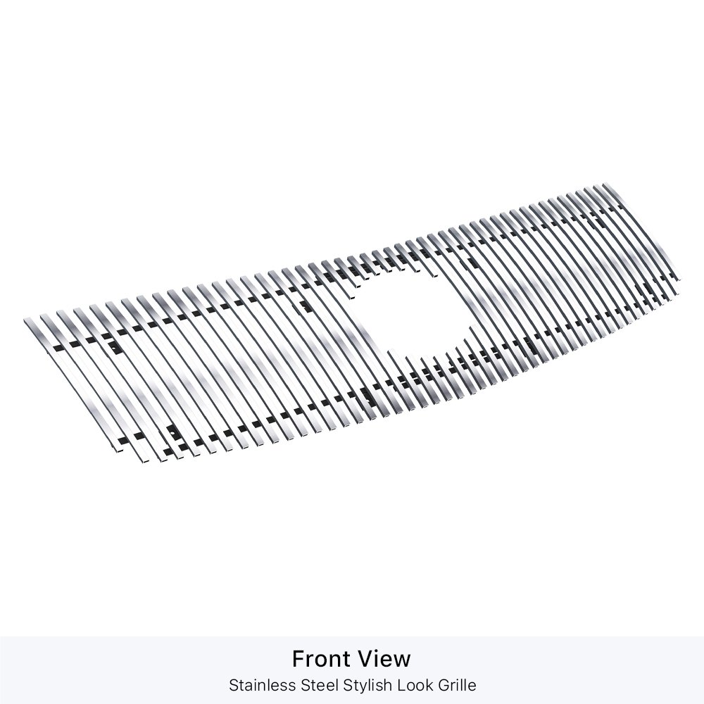 Fits 2002-2006 Cadillac Escalade With Logo Show/2002-2006 Cadillac Escalade EXT With Logo Show/2002-2006 Cadillac Escalade ESV With Logo Show Main Upper Stainless Steel Billet Grille