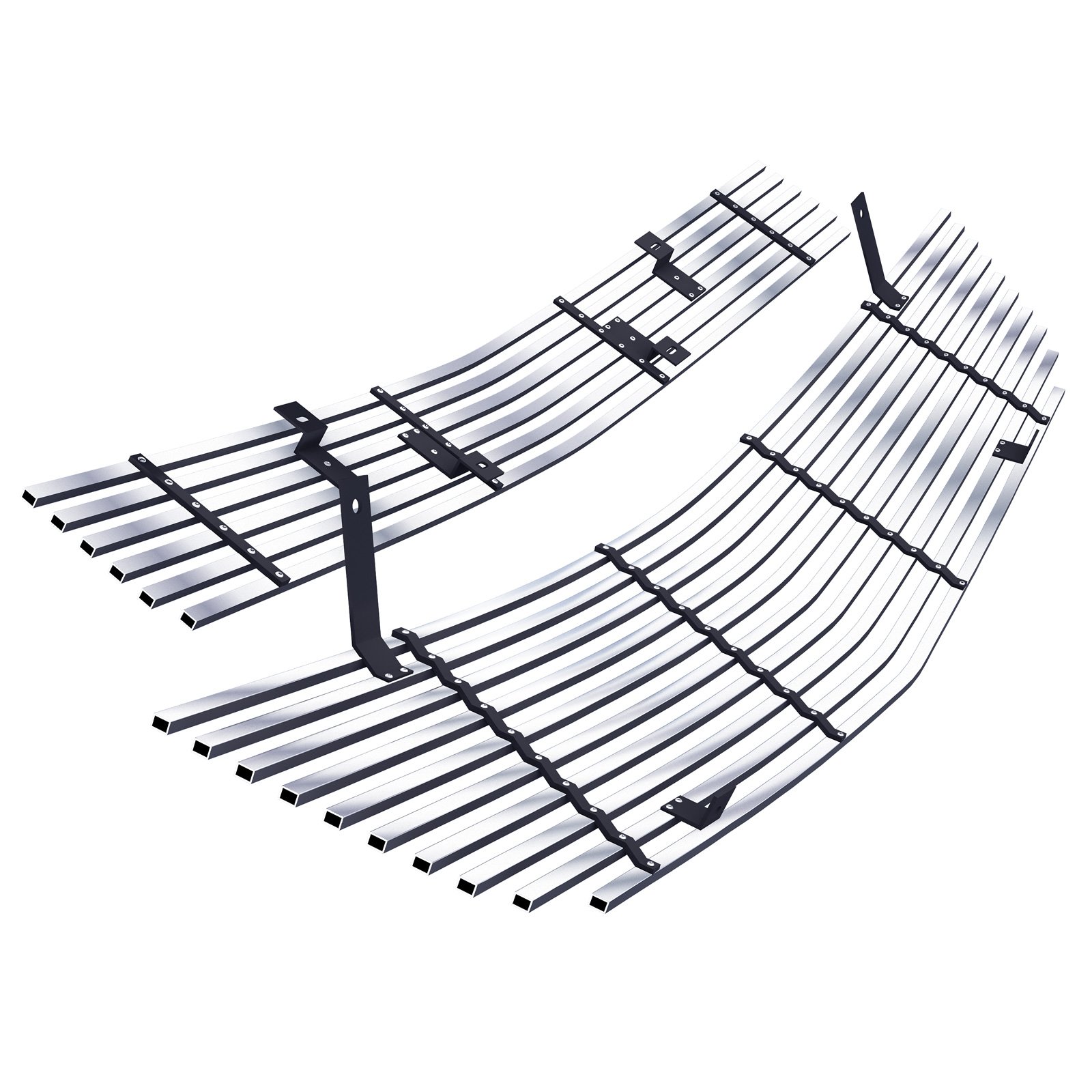 Fits 2007-2009 Saturn Aura Main Upper + Lower Bumper Stainless Steel Billet Grille - Image 2