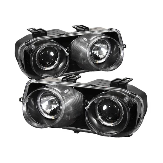 Fits ( Spyder Signature ) Acura Integra 94-97 Projector Headlights - LED Halo -Black - High H1 (Included) - Low 9006 (Included)