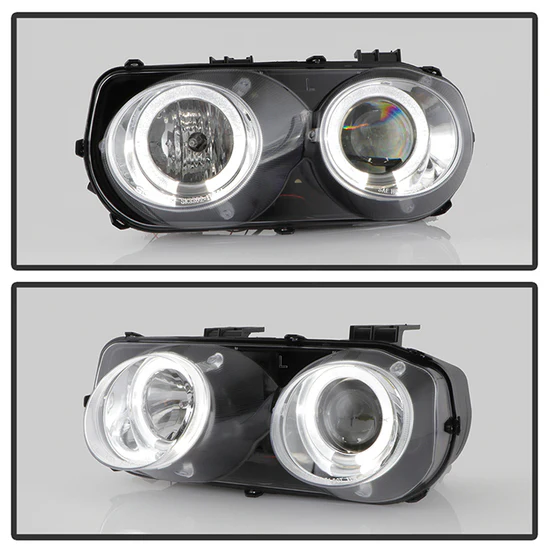Fits ( Spyder Signature ) Acura Integra 94-97 Projector Headlights - LED Halo -Chrome - High H1 (Included) - Low 9006 (Included) - Image 2