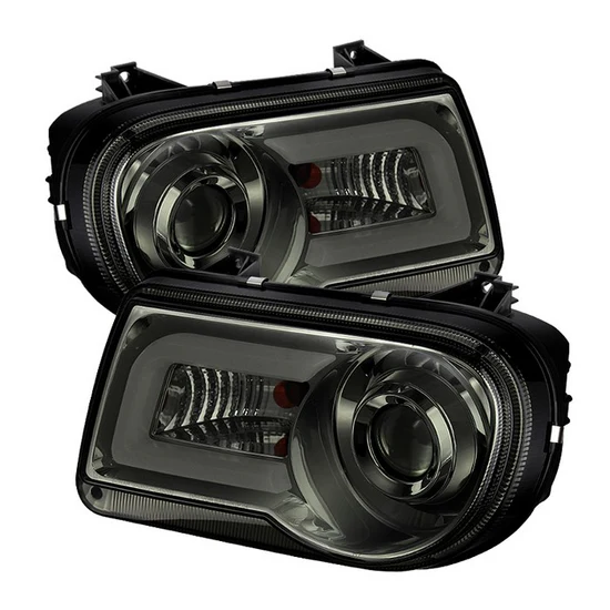 Fits ( Spyder Signature ) Chrysler 300C 05-10 Projector Headlights - LED DRL - Smoke - High/Low H7 (Included)