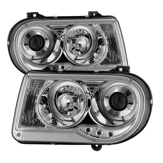 Fits ( Spyder Signature ) Chrysler 300C 05-10 Projector Headlights - LED Halo - LED ( Replaceable LEDs ) - Chrome - High H1 (Included) - Low 9006 (Not Included)