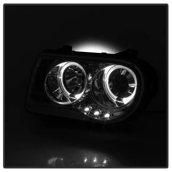 Fits ( Spyder Signature ) Chrysler 300C 05-10 Projector Headlights - LED Halo - LED ( Replaceable LEDs ) - Smoke - High H1 (Included) - Low 9006 (Not Included) - Image 3