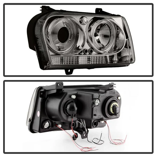 Fits ( Spyder Signature ) Chrysler 300 05-08 Projector Headlights - LED Halo - LED ( Replaceable LEDs ) - Smoke - High H1 (Included) - Low 9006 (Not Included) - Image 7