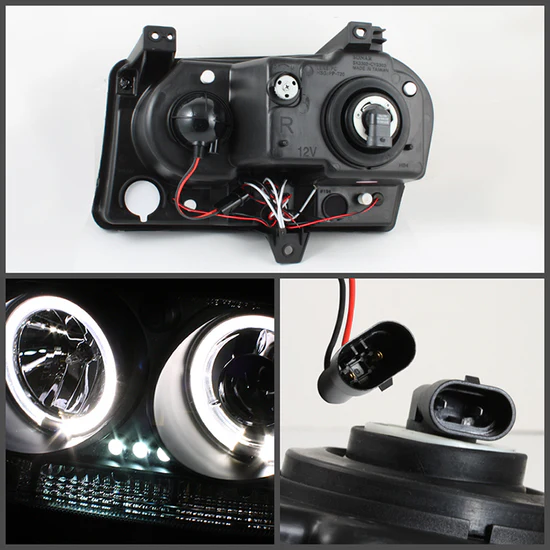 Fits ( Spyder Signature ) Chrysler 300 09-10 Projector Headlights - LED Halo - LED ( Replaceable LEDs ) - Black - High H1 (Included) - Low 9006 (Not Included) - Image 2