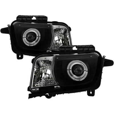 Fits ( Spyder Signature ) Chevy Camaro 10-13 Projector Headlights (for halogen models only) Dual Halo - LED Halo - Black - High/Low H7 (Included)