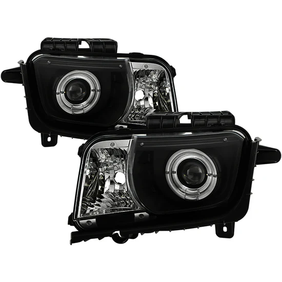 Fits ( Spyder Signature ) Chevy Camaro 10-13 Projector Headlights (for halogen models only) Dual Halo - LED Halo - Black - High/Low H7 (Included)