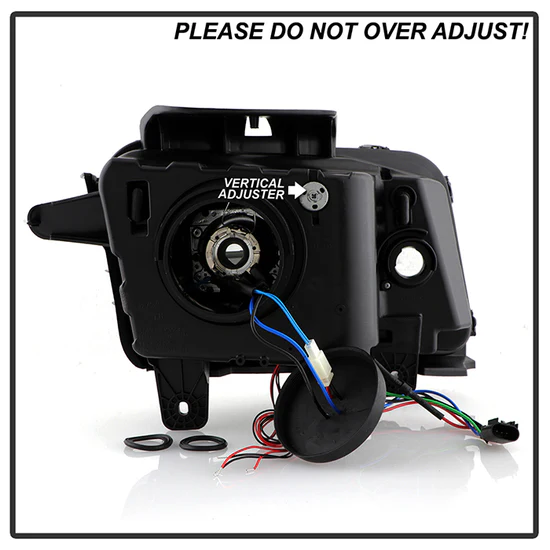 Fits ( Spyder Signature ) Chevy Camaro 10-13 Projector Headlights (for halogen models only) Dual Halo - LED Halo - Black - High/Low H7 (Included) - Image 6