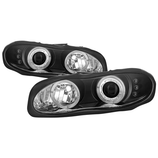 Fits ( Spyder Signature ) Chevy Camaro 98-02 Projector Headlights - LED Halo - LED ( Replaceable LEDs ) - Black - High 9005 (Not Included) - Low H1 (Included)