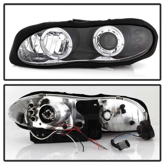 Fits ( Spyder Signature ) Chevy Camaro 98-02 Projector Headlights - LED Halo - LED ( Replaceable LEDs ) - Black - High 9005 (Not Included) - Low H1 (Included) - Image 3
