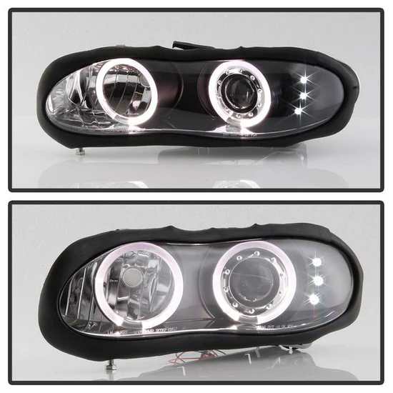 Fits ( Spyder Signature ) Chevy Camaro 98-02 Projector Headlights - LED Halo - LED ( Replaceable LEDs ) - Black - High 9005 (Not Included) - Low H1 (Included) - Image 7