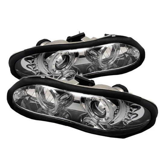 Fits ( Spyder Signature ) Chevy Camaro 98-02 Projector Headlights - LED Halo - LED ( Replaceable LEDs ) - Chrome - High 9005 (Not Included) - Low H1 (Included)