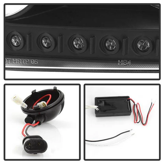 Fits ( Spyder Signature ) Dodge Charger 06-10 Projector Headlights - Halogen Model Only ( Not Compatiable With Xenon/HID Model ) - CCFL Halo - LED ( Replaceable LEDs ) - Black - High H1 (Included) - Low 9006 (Not Included) - Image 5