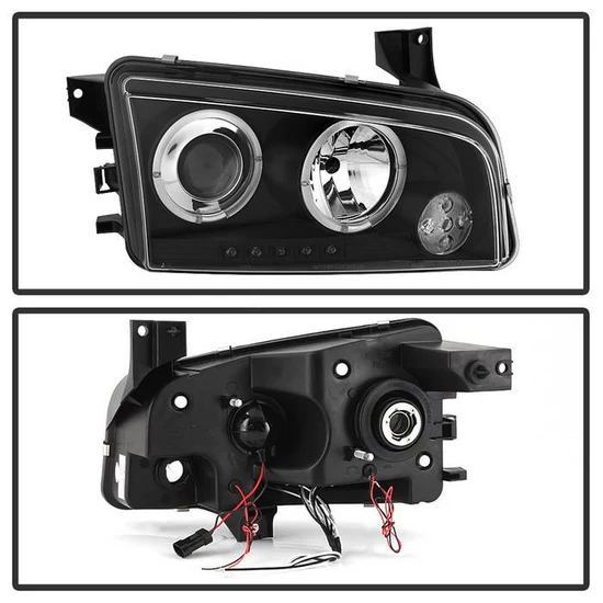 Fits ( Spyder Signature ) Dodge Charger 06-10 Projector Headlights - Halogen Model Only ( Not Compatiable With Xenon/HID Model ) - LED Halo - LED ( Replaceable LEDs ) - Black - High H1 (Included) - Low 9006 (Not Included) - Image 5