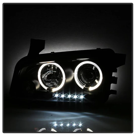 Fits ( Spyder Signature ) Dodge Charger 06-10 Projector Headlights - Halogen Model Only ( Not Compatiable With Xenon/HID Model ) - LED Halo - LED ( Replaceable LEDs ) - Black - High H1 (Included) - Low 9006 (Not Included) - Image 3