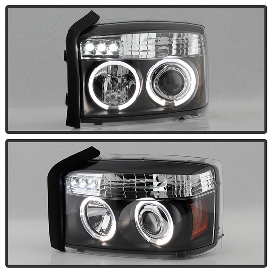 Fits ( Spyder Signature ) Dodge Dakota 05-07 Projector Headlights - LED Halo - Black - High H1 (Included) - Low H1 (Included) - Image 4