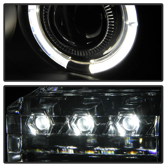 Fits ( Spyder Signature ) Dodge Dakota 05-07 Projector Headlights - LED Halo - Black - High H1 (Included) - Low H1 (Included) - Image 2