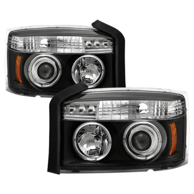 Fits ( Spyder Signature ) Dodge Dakota 05-07 Projector Headlights - LED Halo - Black - High H1 (Included) - Low H1 (Included)