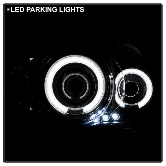 Fits ( Spyder Signature ) Dodge Dakota 97-04 / Durango 98-03 1PC Projector Headlights - CCFL Halo - LED ( Replaceable LEDs ) - Black - High H1 (Included) - Low 9006 (Included) - Image 9