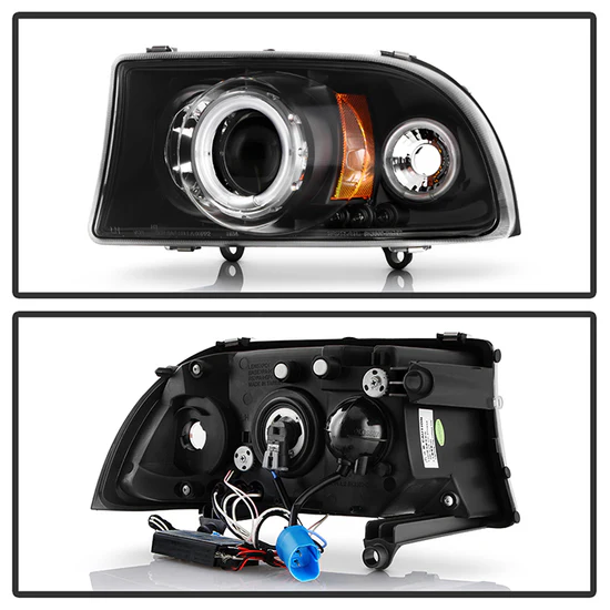 Fits ( Spyder Signature ) Dodge Dakota 97-04 / Durango 98-03 1PC Projector Headlights - CCFL Halo - LED ( Replaceable LEDs ) - Black - High H1 (Included) - Low 9006 (Included) - Image 8