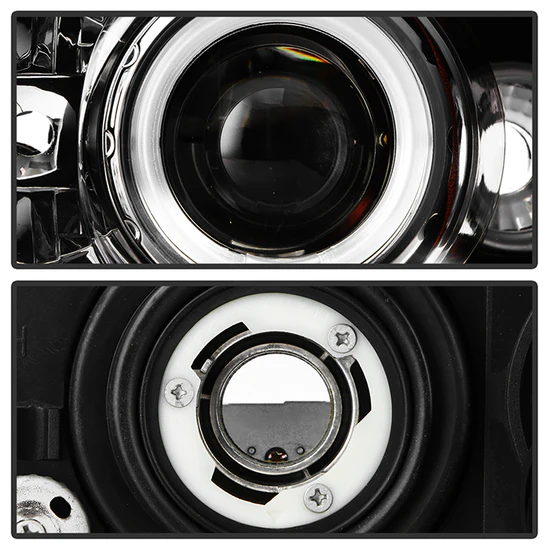 Fits ( Spyder Signature ) Dodge Dakota 97-04 / Durango 98-03 1PC Projector Headlights - CCFL Halo - LED ( Replaceable LEDs ) - Black - High H1 (Included) - Low 9006 (Included) - Image 7