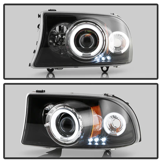 Fits ( Spyder Signature ) Dodge Dakota 97-04 / Durango 98-03 1PC Projector Headlights - CCFL Halo - LED ( Replaceable LEDs ) - Black - High H1 (Included) - Low 9006 (Included) - Image 3