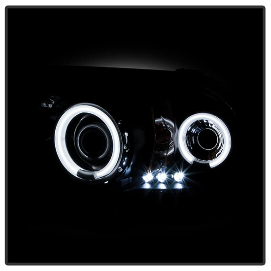 Fits ( Spyder Signature ) Dodge Dakota 97-04 / Durango 98-03 1PC Projector Headlights - CCFL Halo - LED ( Replaceable LEDs ) - Black - High H1 (Included) - Low 9006 (Included) - Image 2