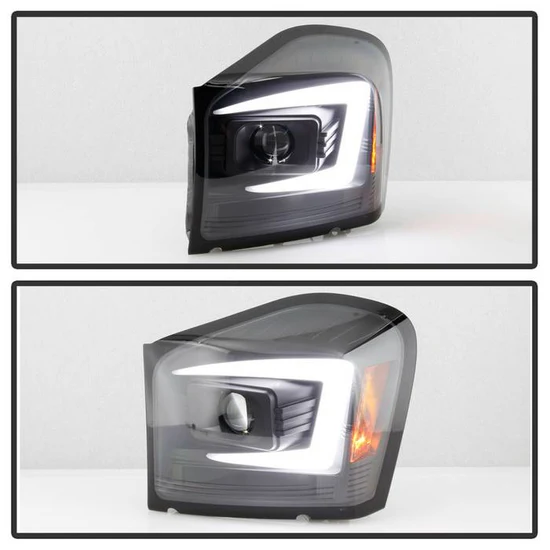 Fits ( Spyder Signature ) Dodge Durango 2004 - 2006 Projector Headlights - Low Beam-H7(Included) ; High Beam-H7(Included) ; Signal-3557(Included) - Black - Image 2