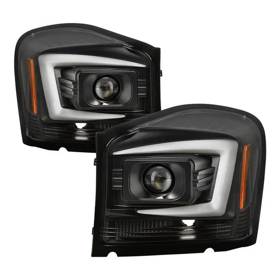 Fits ( Spyder Signature ) Dodge Durango 2004 - 2006 Projector Headlights - Low Beam-H7(Included) ; High Beam-H7(Included) ; Signal-3557(Included) - Black