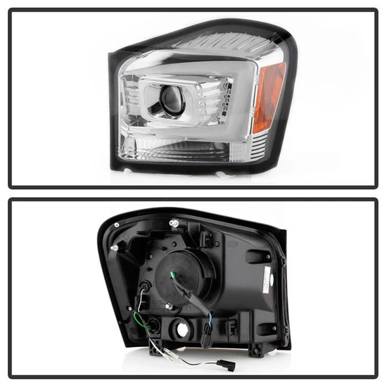 Fits ( Spyder Signature ) Dodge Durango 2004 - 2006 Projector Headlights - Low Beam-H7(Included) ; High Beam-H7(Included) ; Signal-3557(Included) - Chrome - Image 7